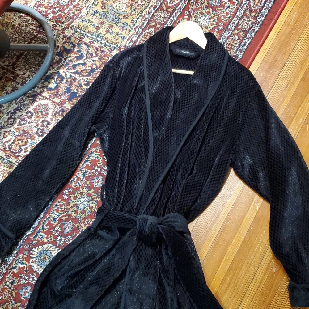 Alfani Textured Black Robe - Picture 9 of 14